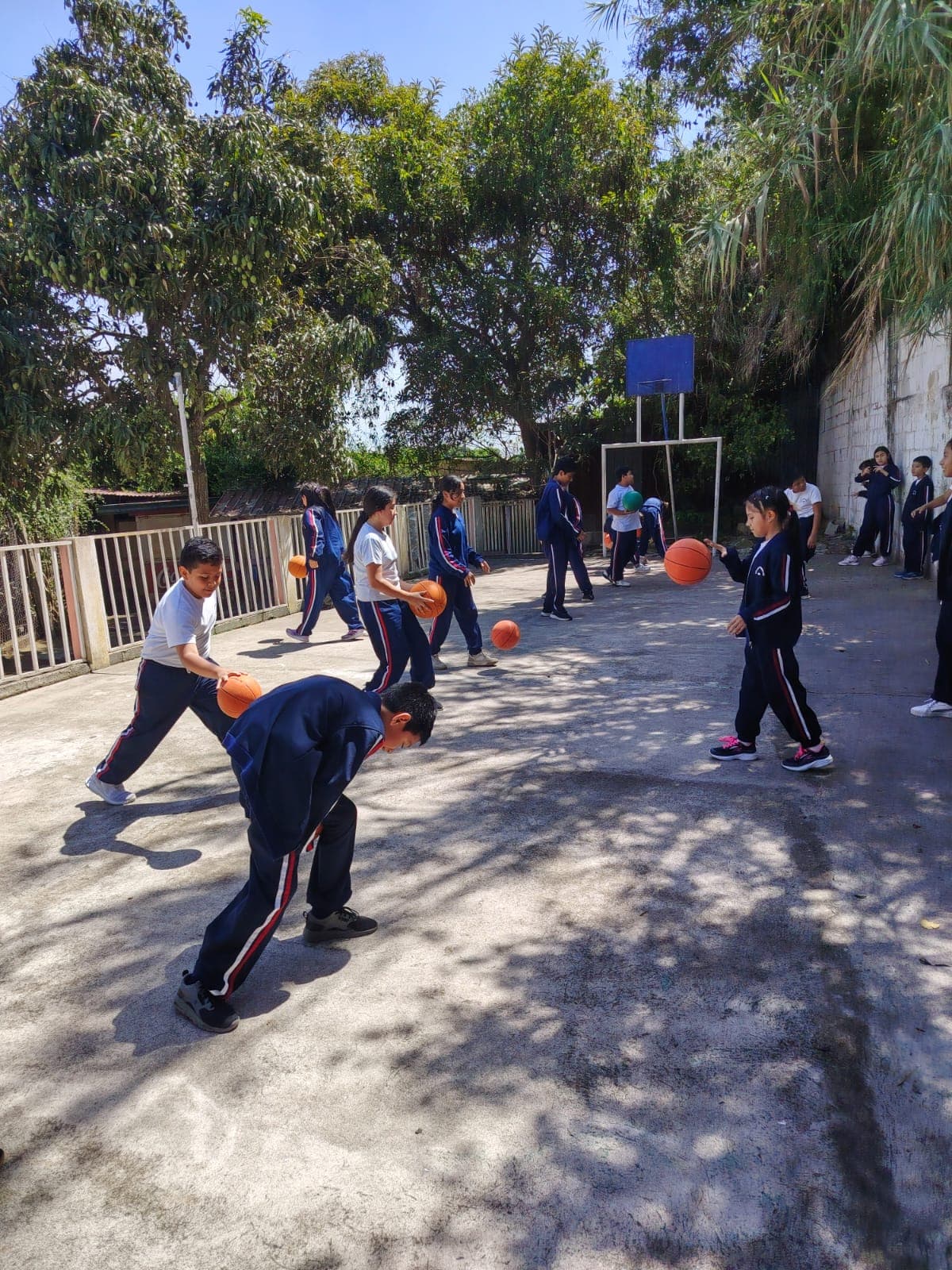 Students playing together in the school courtyard