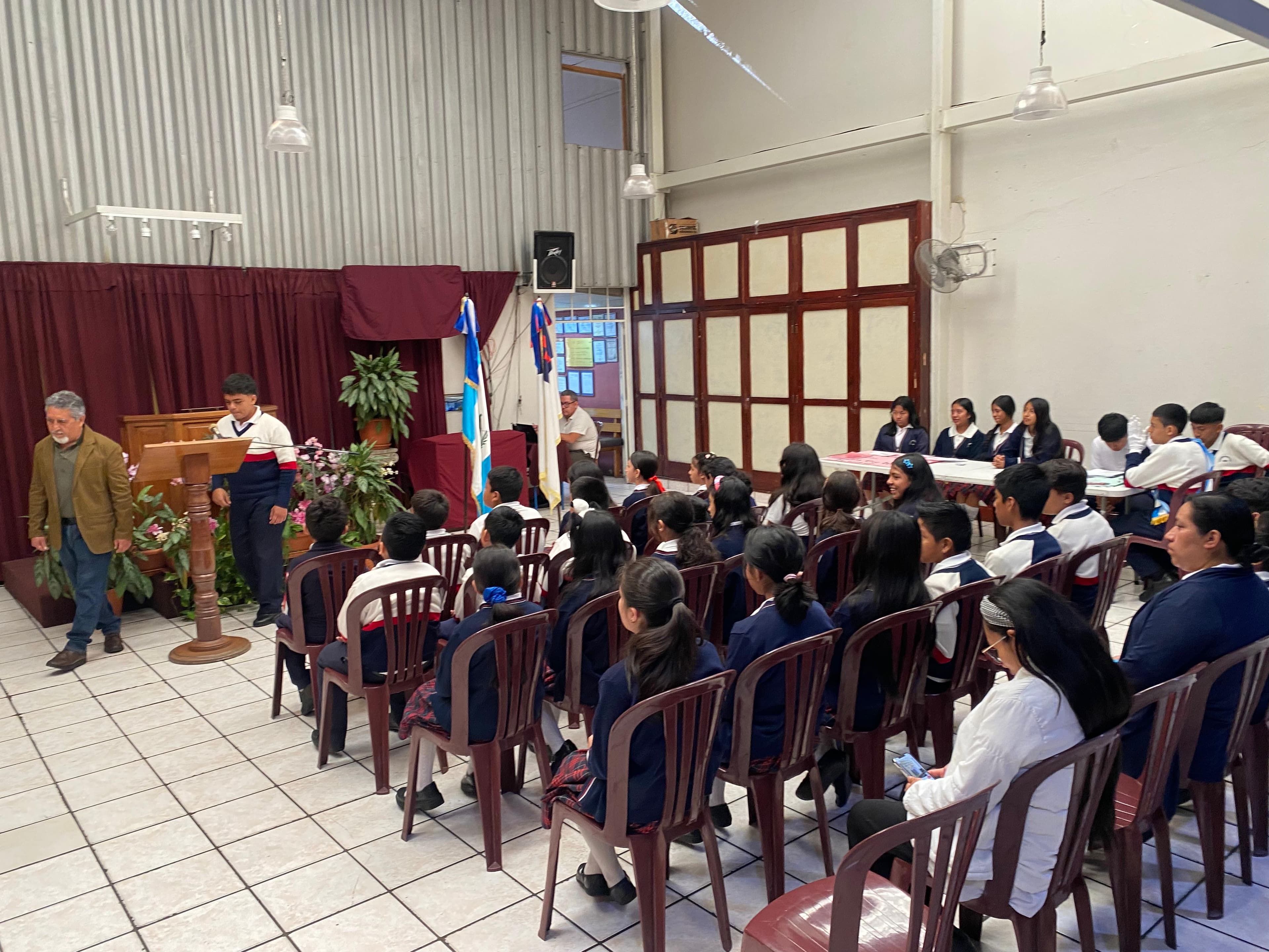 Students and educators gathered for a school activity