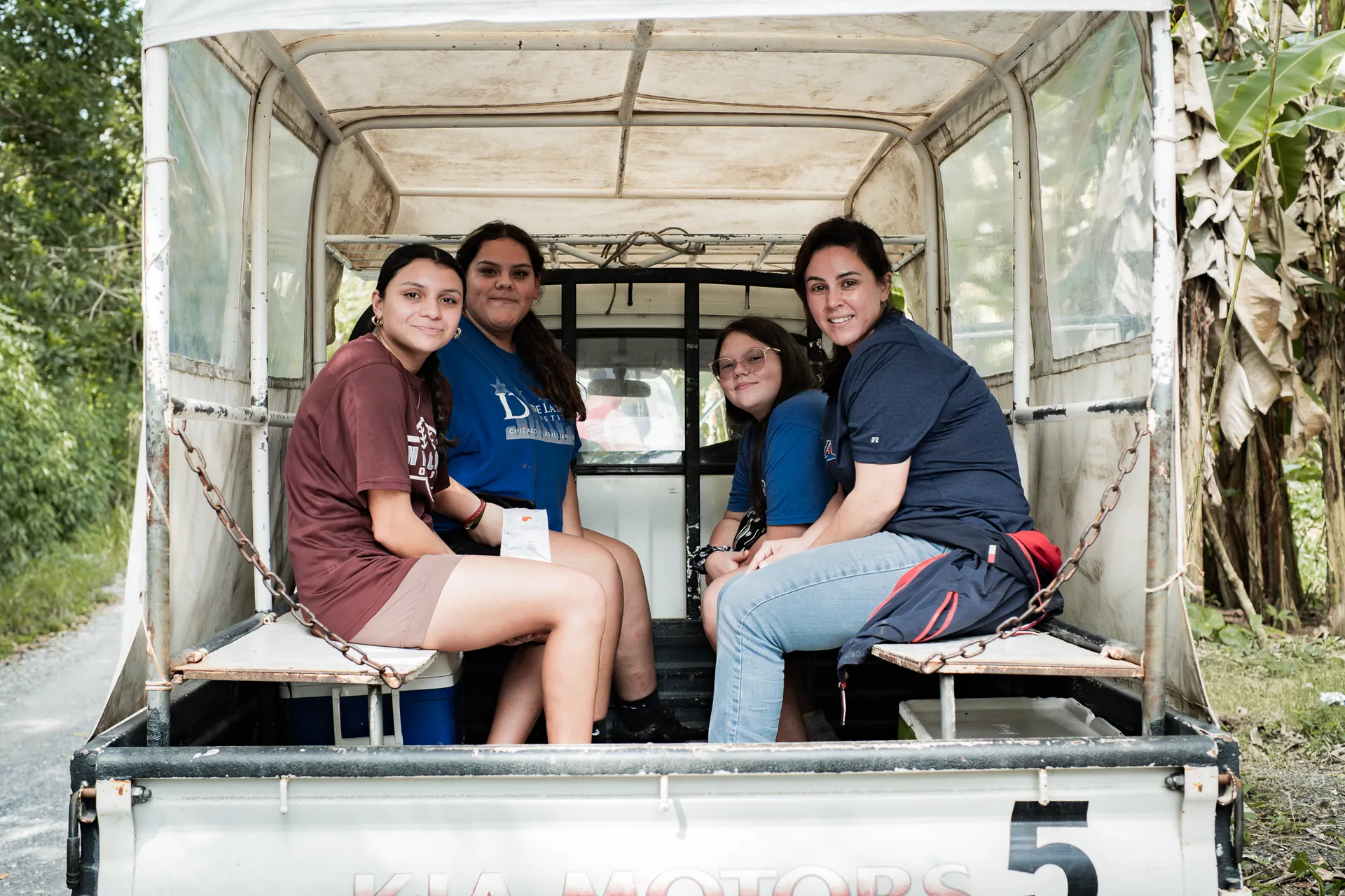 El Faro mission team members travel together by local transport.