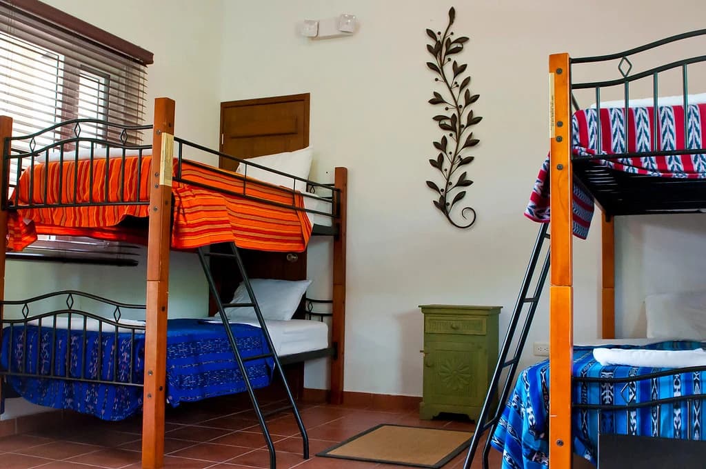 Bunk beds inside an El Faro guest room.