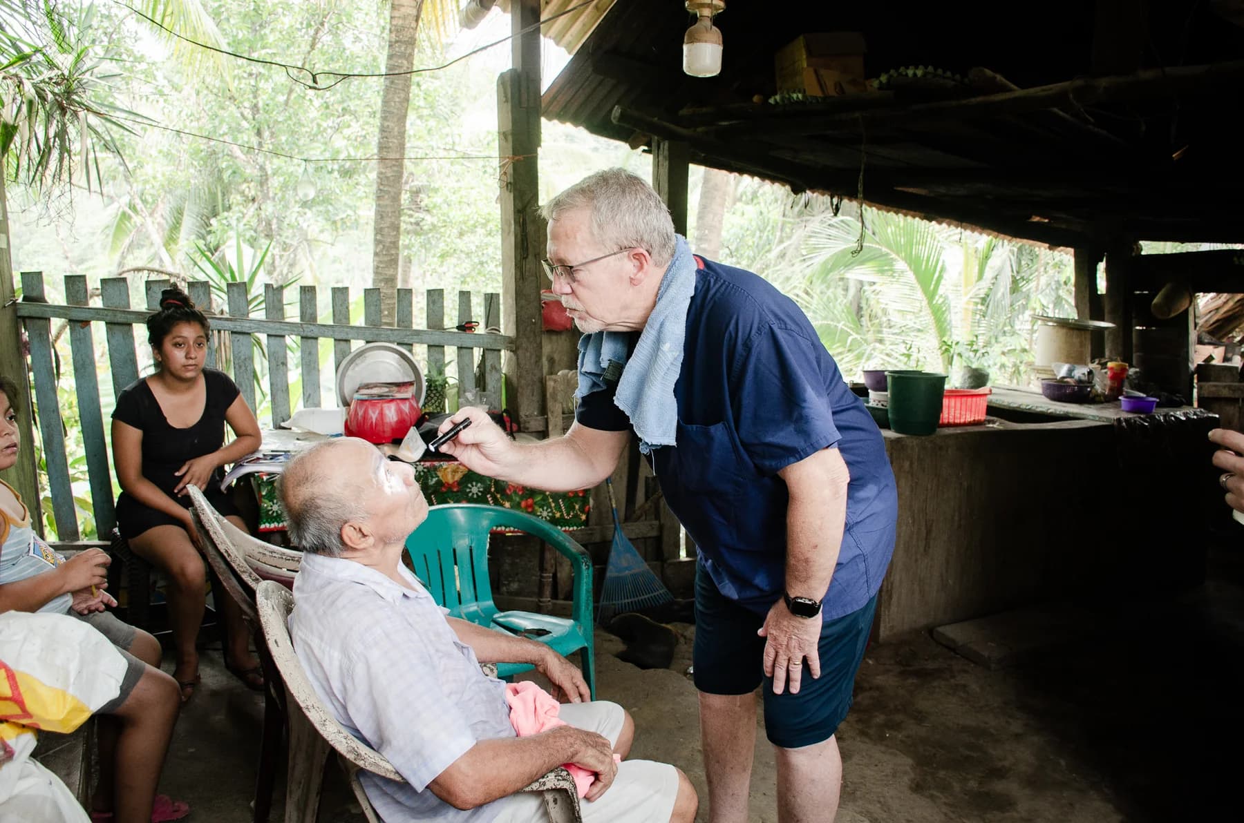 A patient receives dental care in Las Pavas.